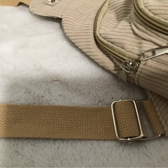 Upcycled Small Cream Corduroy Sling Pack - Picture 6 of 7